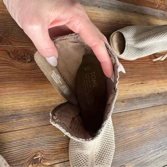 Toms Beige Nude Majorca Open Toe Ankle Booties - Picture 6 of 6